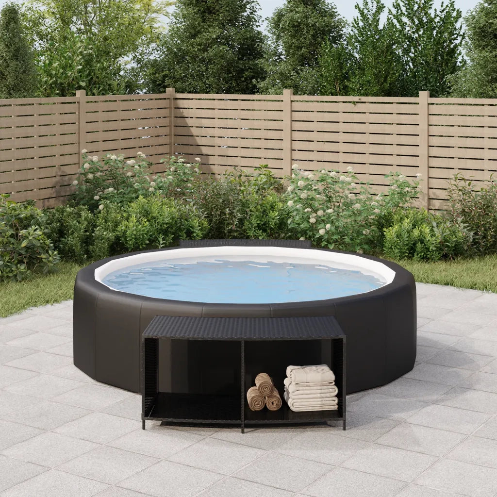 Scaffali Portaoggetti 2 pz in Polyrattan Nero 362264