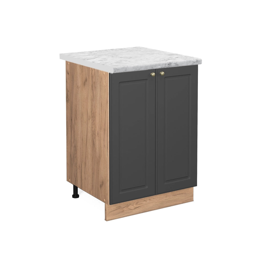 Mobiletto base cucina Fame-Line Antracite-oro/Rovere dorato 60 cm, PL Marmo Vicco
