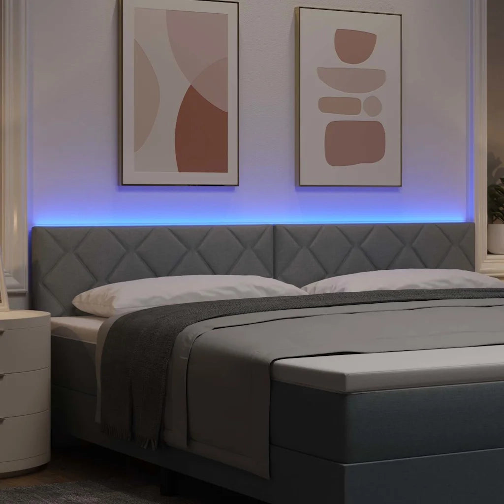 Testiera | Testata LED Grigio chiaro 200 cm Tessuto