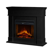 Caminetto Cogliate, Camino Elettrico Superficie Riscaldabile 30 m2, 110x36x100h cm Nero