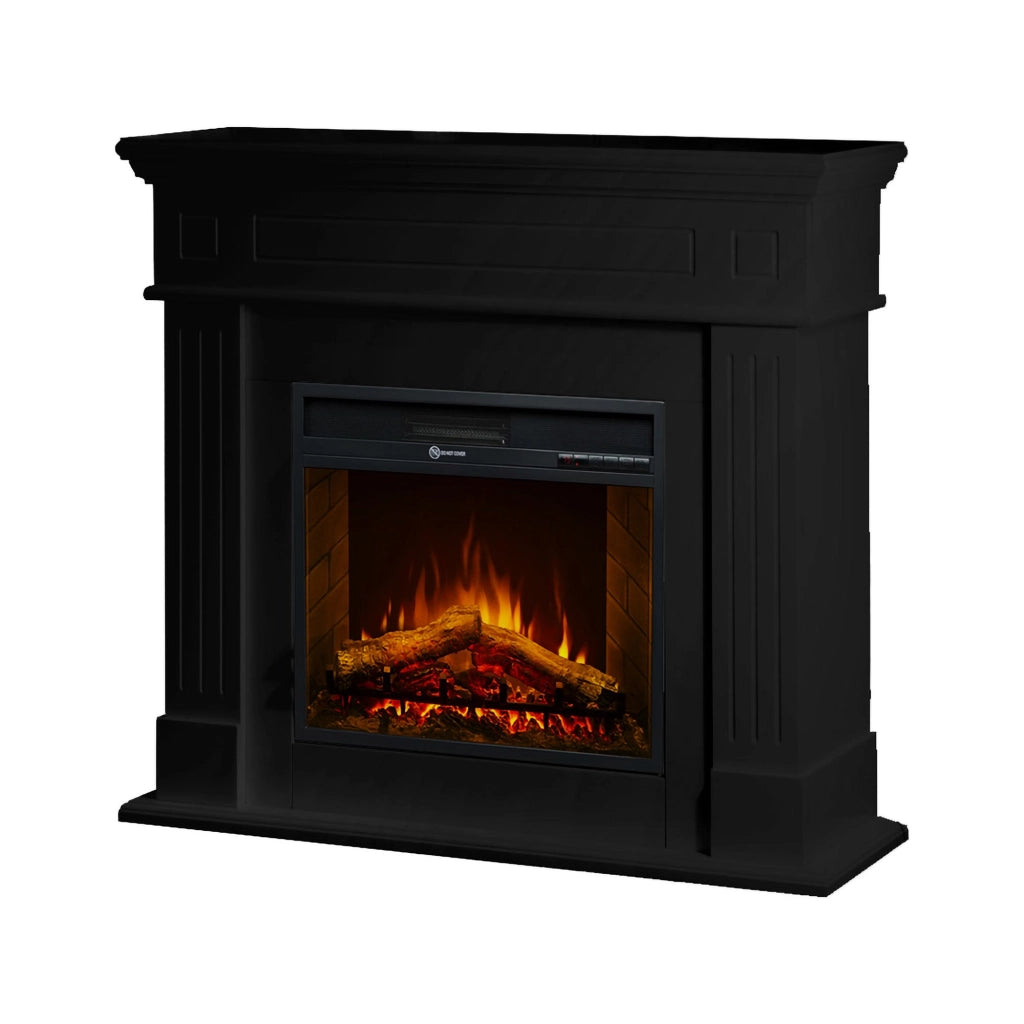 Caminetto Cogliate, Camino Elettrico Superficie Riscaldabile 30 m2, 110x36x100h cm Nero
