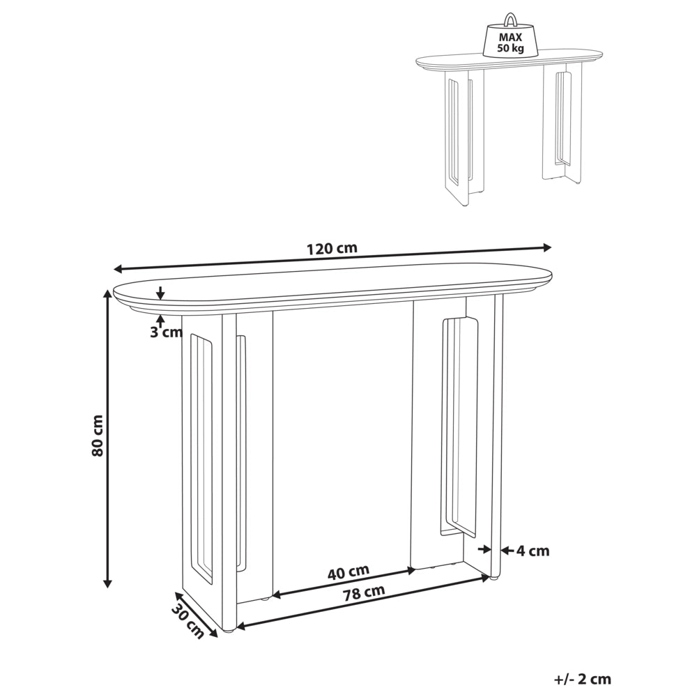 Tavolo console moderno in MDF con rattan 120 cm Mobili per corridoi Marrone chiaro