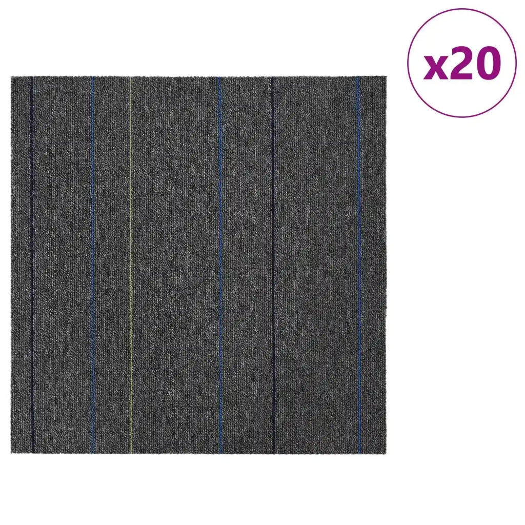 Piastrella per Tappeto Grigio Medio con Strisce 50 x 50 cm