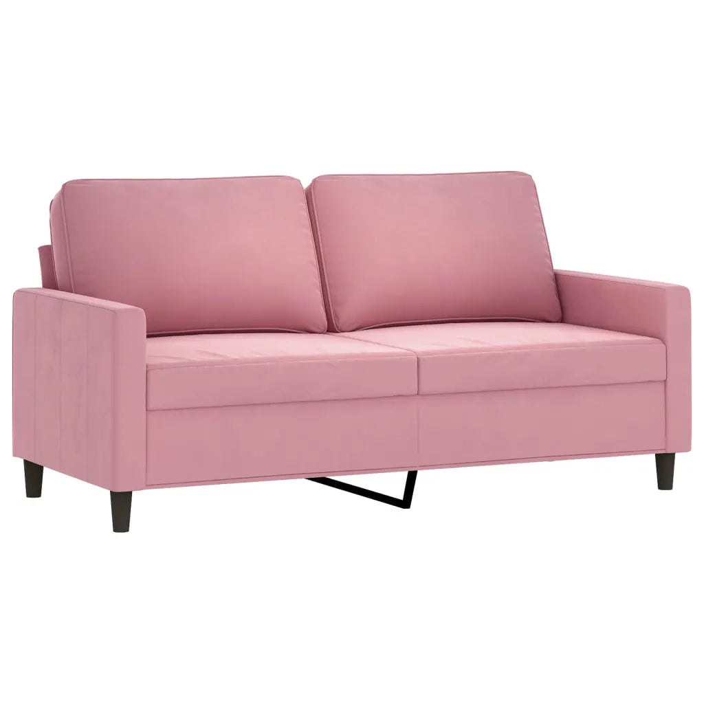 Set di Divani 3 pz con Cuscini rosa in Velluto