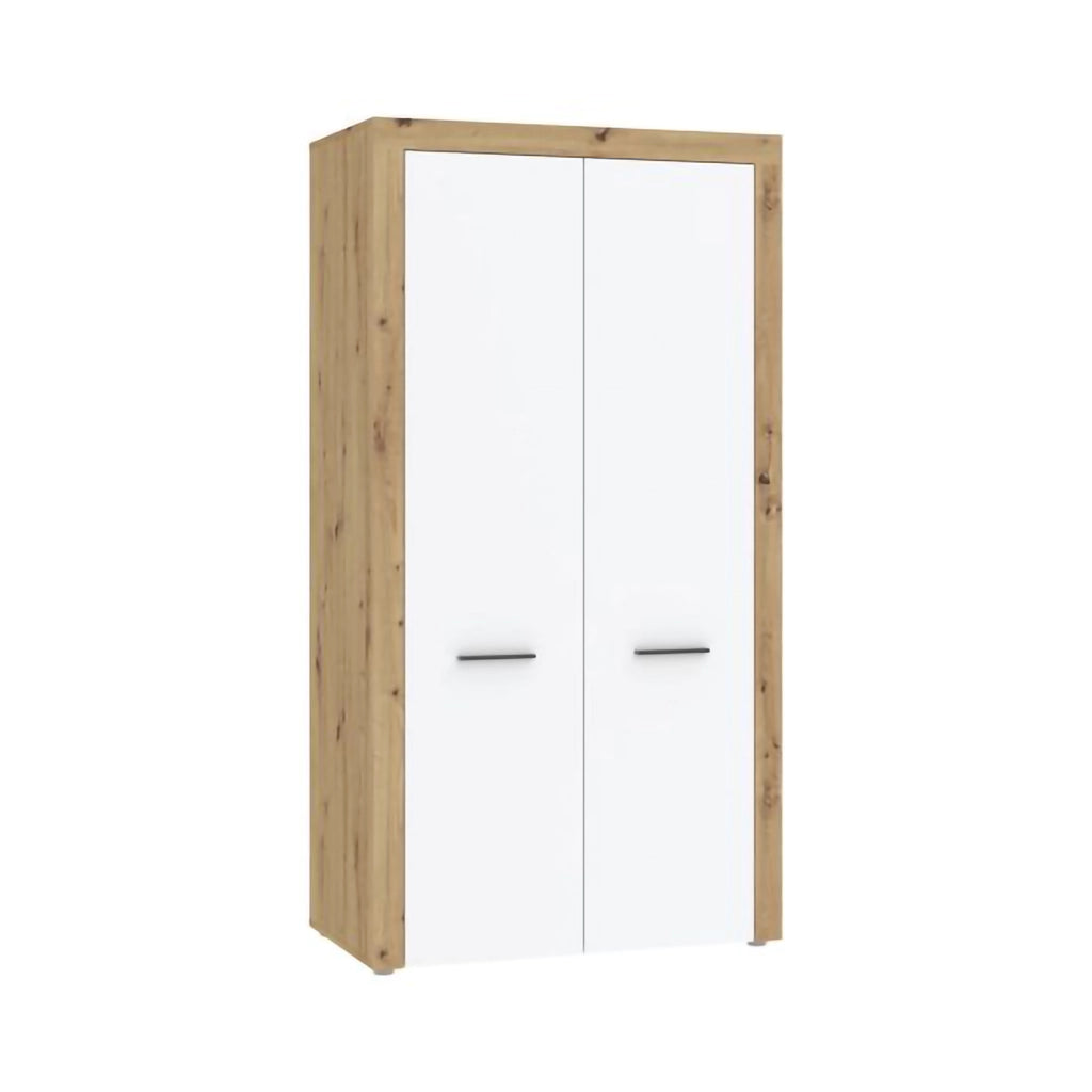 Armadio Camera da Letto Lesemelo, Guardaroba 2 Ante un Ripiano, 100x192h cm Marrone Rovere