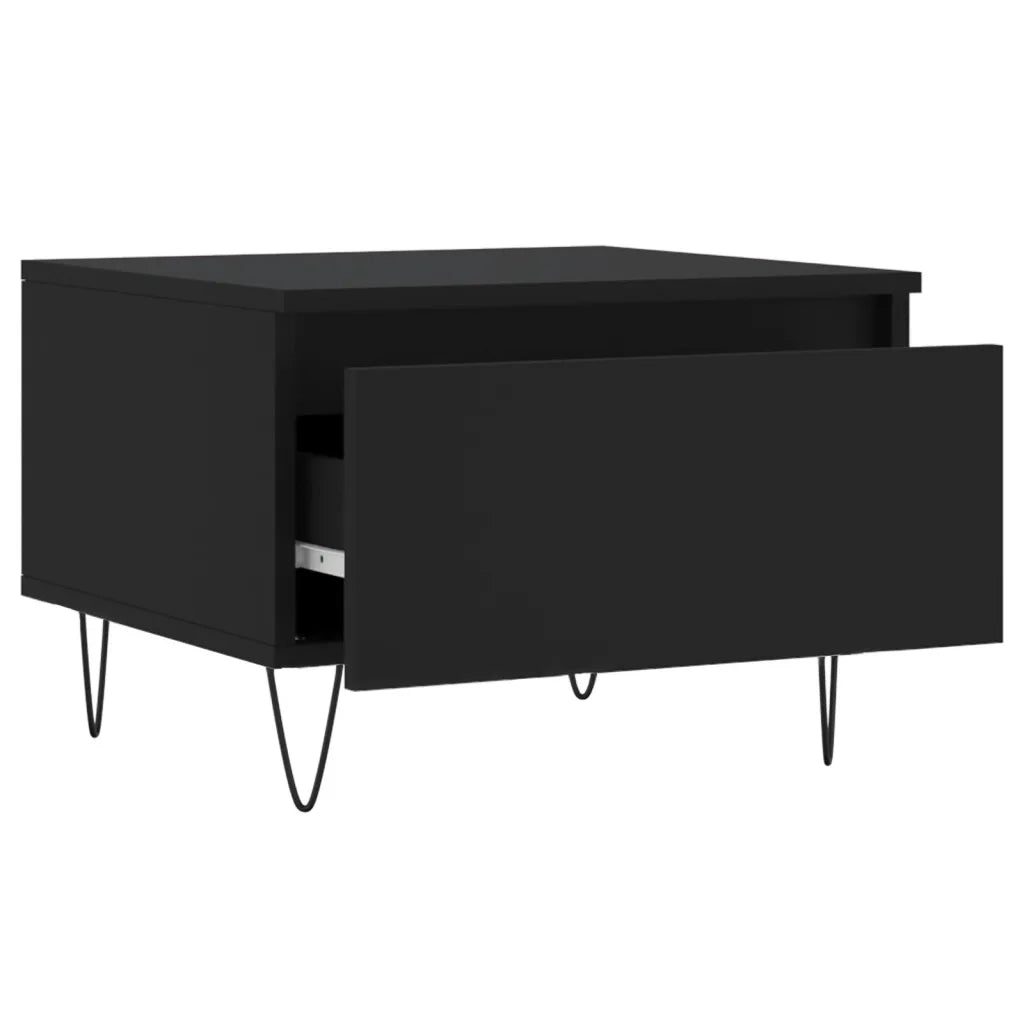 2 pz Tavolini da salotto | Tavolino da caff¨¨ | Tavolino da Soggiorno Neri 50x46x35 cm in Legno Multistrato