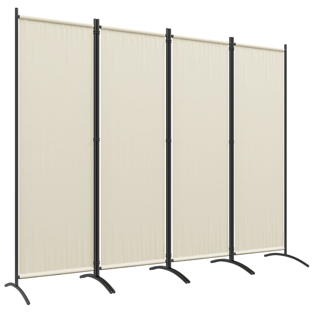Paravento Pieghevole 4 Pannelli ¨C zephmum ¨C 221x50x172 cm Crema