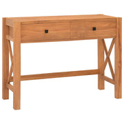 Scrivania con 2 Cassetti 100x40x75 cm Legno di Teak Riciclato cod mxl 71515