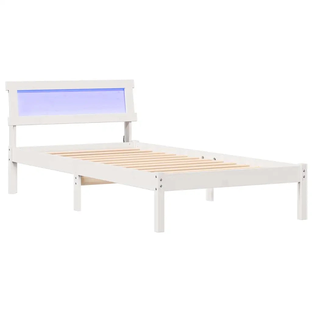 vidaXL Struttura del letto Bianco 75 x 190 cm Legno di pino massello