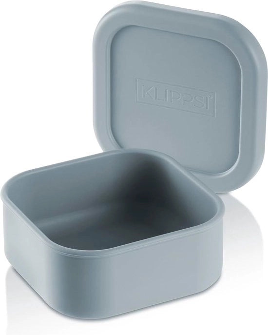 Lunchbox per biscotti con contenitori di stoccaggio in silicone resistenti alle scalfitture, termo-isoelastici, impermeabili, lavabili in lavastoviglie (azzurro chiaro, piccolo)