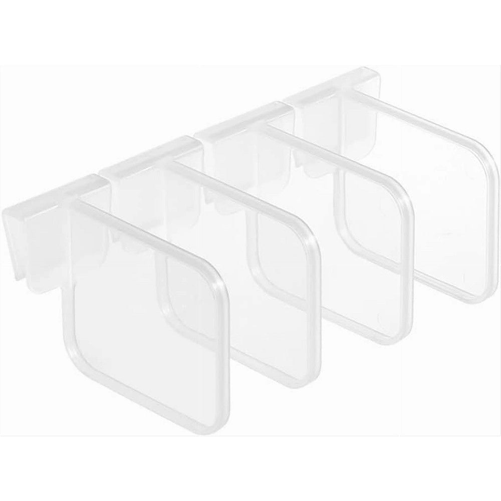 Trade Shop - Set 4 Pezzi Organizzatori Divisori Scomparti In Plastica Per Frigorifero Cucina -