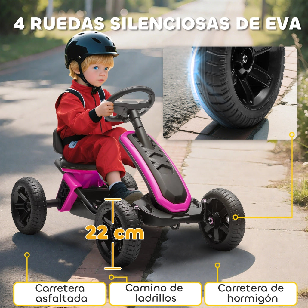 Pedal Car con Ruote Antiscivolo in EVA ¨C zephmum ¨C Rosa per Bambini 2-5 Anni