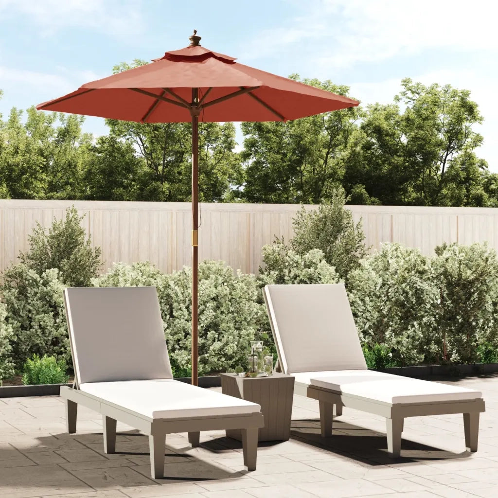 Ombrellone da Giardino con Palo in Legno Terracotta 196x231 cmcod mxl 95694