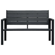 Panchina da Giardino | Panca da Giardino 120 cm in HDPE Nera Aspetto Legno