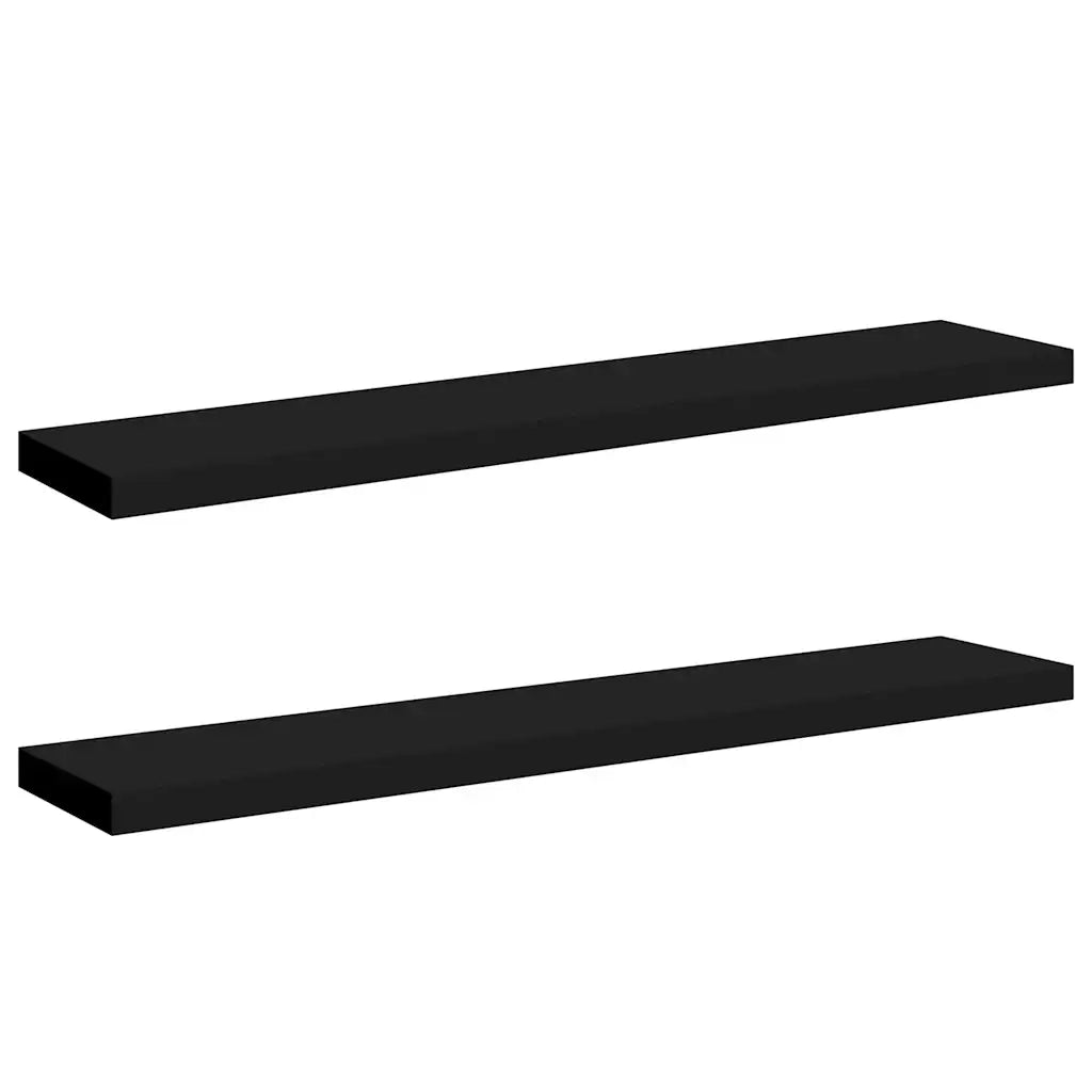 Scaffali a Parete 2 pz Neri 120x23,5x3,8 cm in MDF cod mxl 33614