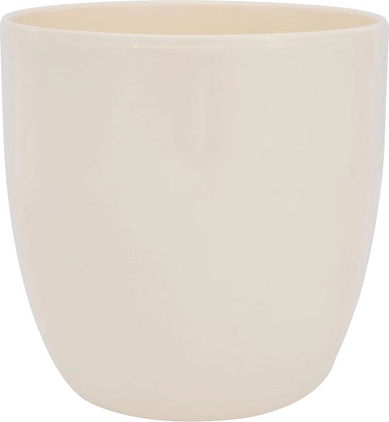 Vaso di ceramica per piante, colore pieno, vaniglia, 21 x 21 x 20 cm, 0069/0021/1591