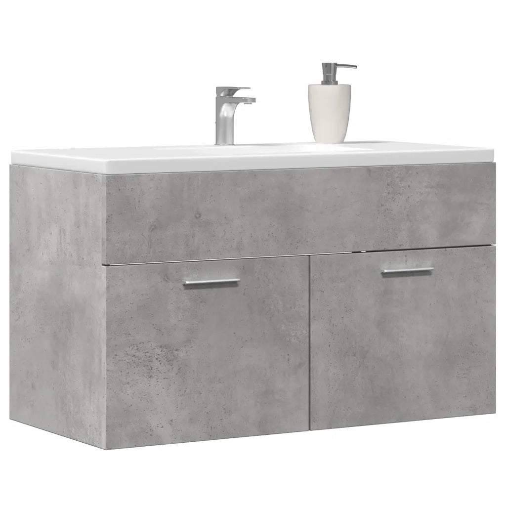Mobile SottoLavabo | Armadio Lavabo Grigio Cemento 80x38,5x46 cm Multistrato