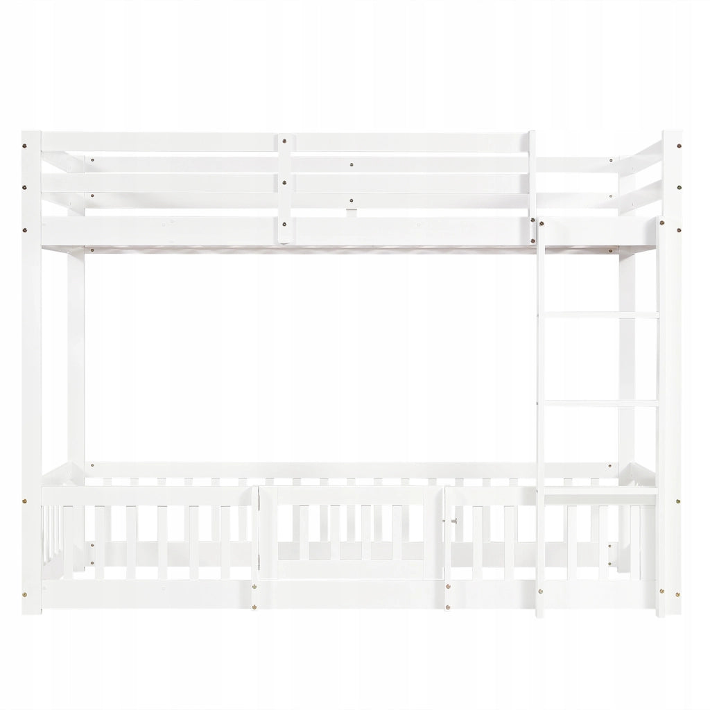 Letto a castello 90x200cm bianco con scala - Xylo