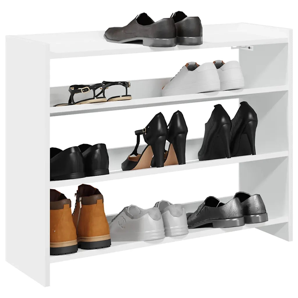 Scarpiera-Scaffale per scarpe Bianca 80x25x62 cm in Legno Multistrato