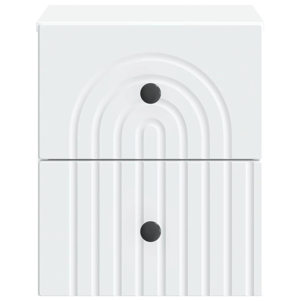 Mobiletto da notte a muro 2 pcs Bianco 33 x 34,5 x 40 cm