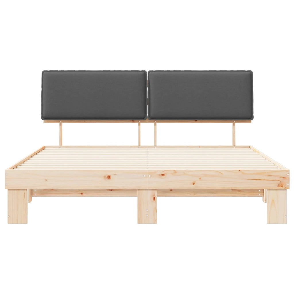 Letto con Testiera Rivestita Grigio scuro 180 x 200 cm