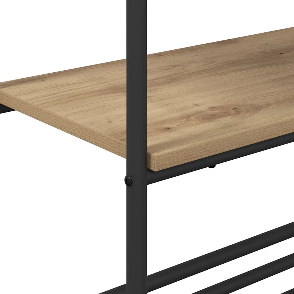 vidaXL Ripiano per vestiti con mensole rovere artigianale