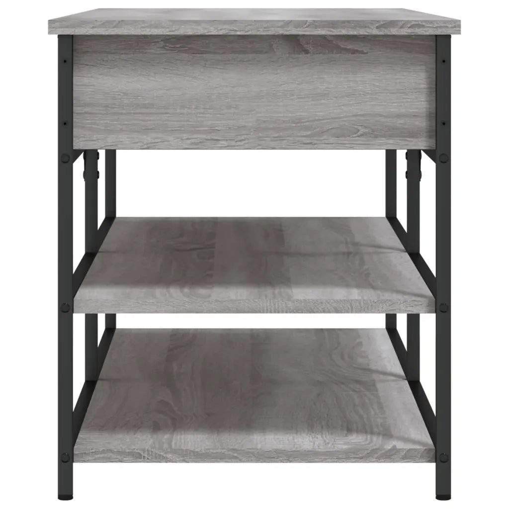 Panca Porta Scarpe-Sgabello-Panca Scarpiera Grigio Sonoma 100x42,5x50 Legno Multistrato