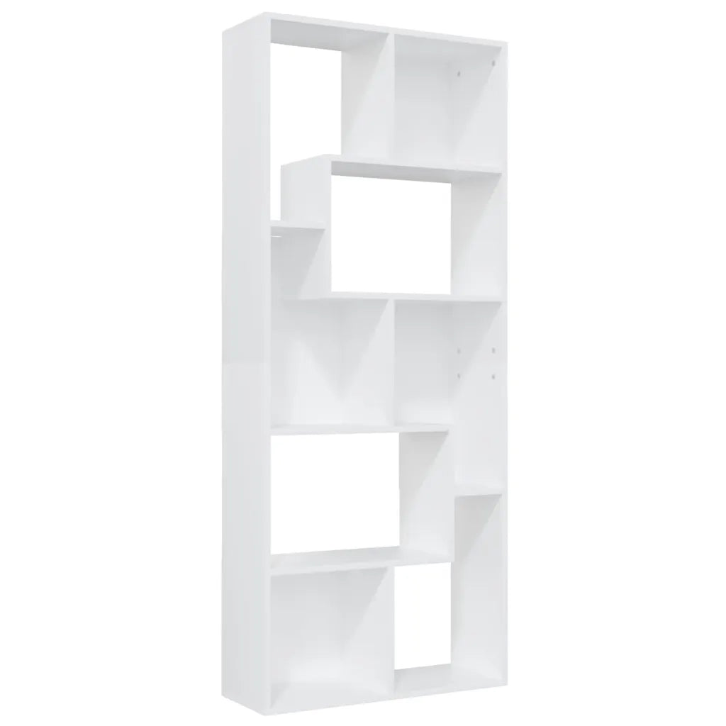 Libreria-Scaffale per Libri-Mobile di Stoccaggio Bianca 67x24x161 cm in Legno Multistrato