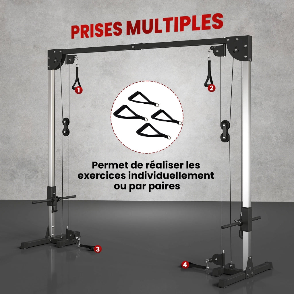 Attrezzatura Palestra Doppia Puleggia Crossover ¨C zephmum ¨C 245x85x207 cm