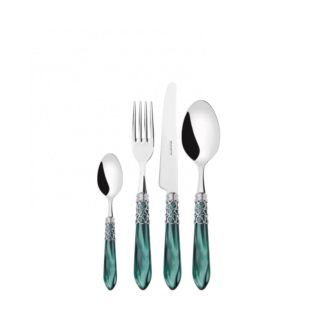 MELODIA Ghiera Cromata, Posate Set 24 Pz, Scatola Compact, Casa