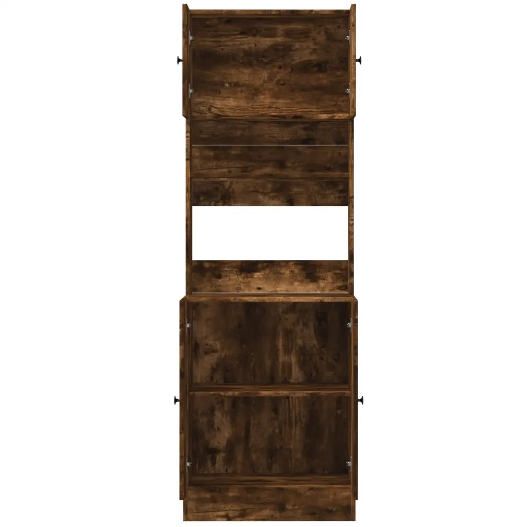 Mobile da cucina moderno in legno composito pratico contenitore 60 x 50 x 180 cm finitura rovere affumicato 02_0055534
