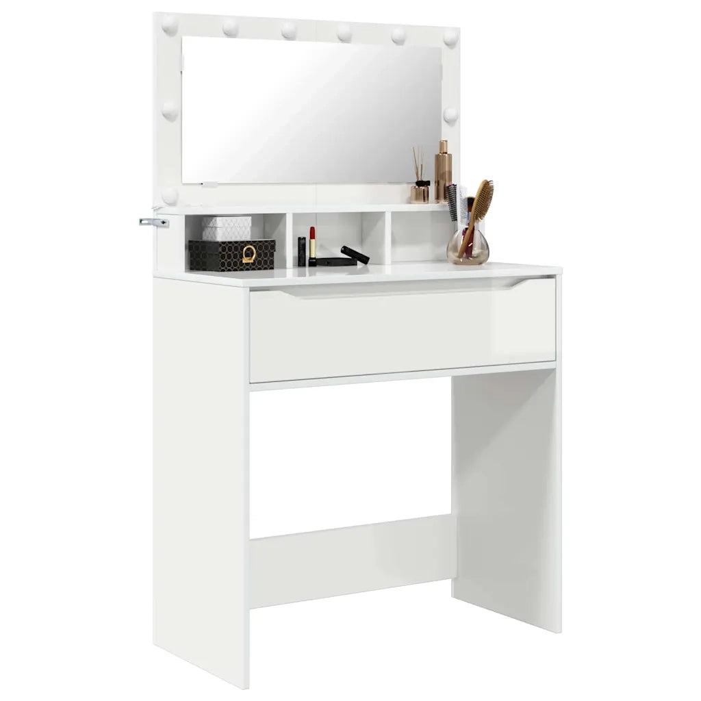 Tavoli da Trucco per Camera da Letto con cassetto Bianco Lucido