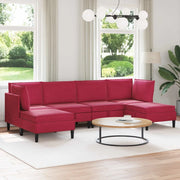 Set di mobili per il soggiorno 6 pcs Rosso Vino Velluto 3413752