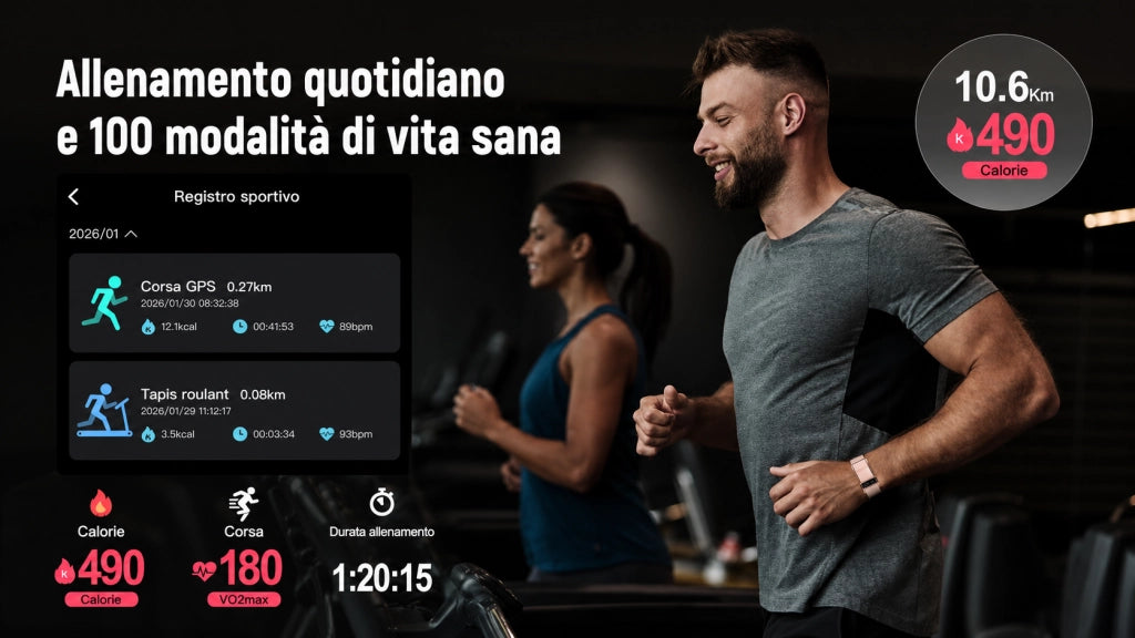 Smartwatch Orologio connesso con display nascosto; monitoraggio 24 ore su 24 della salute: battito cardiaco; HRV; SpO2 e sonno; 2 braccialetti; app gratuita per iOS e Android - rosa
