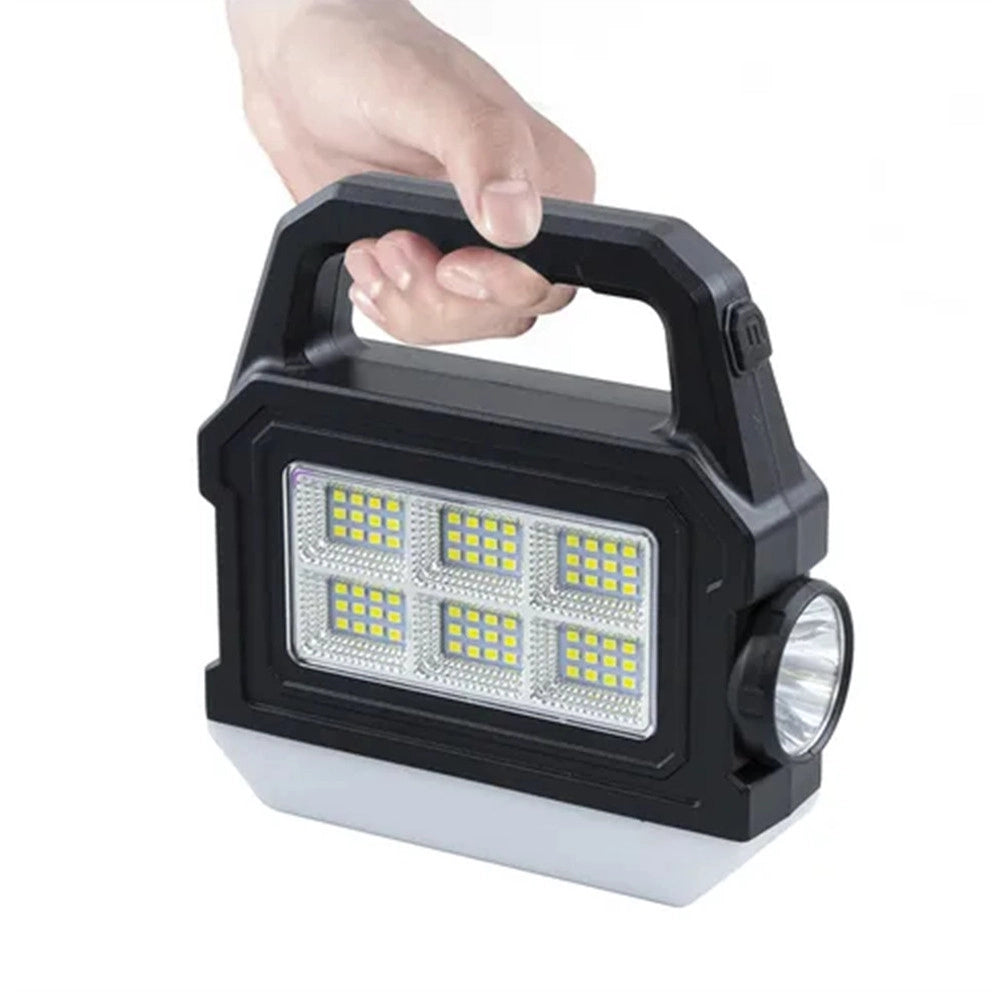 Trade Shop - Torcia Solare Portatile Lampada Ricaricabile Luce Per Pesca Emergenze Campeggio Caccia -
