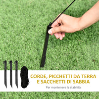 Easycomfort Babbo Natale Gonfiabile con Capretta e Luci LED Integrate per Esterno 135x85x180cm