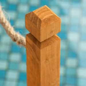 EASYCOMFORT  Ponticello di Legno da Esterni con Sponde in Canapa, Struttura in Legno d'Abete, 150x58x58.5cm, Arancione