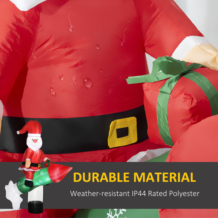 Easycomfort Babbo Natale Gonfiabile con Missile, Luci LED e Gonfiatore Incluso, 154x76x183cm