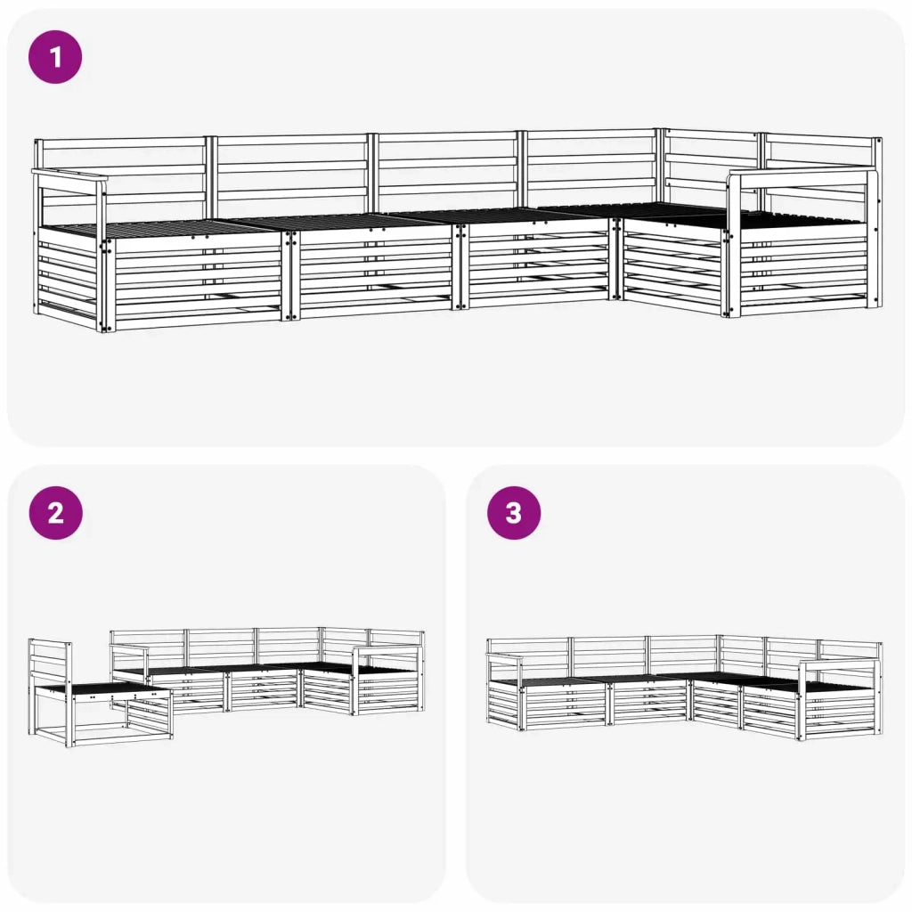 Set di divani da esterno 5 pcs Naturale