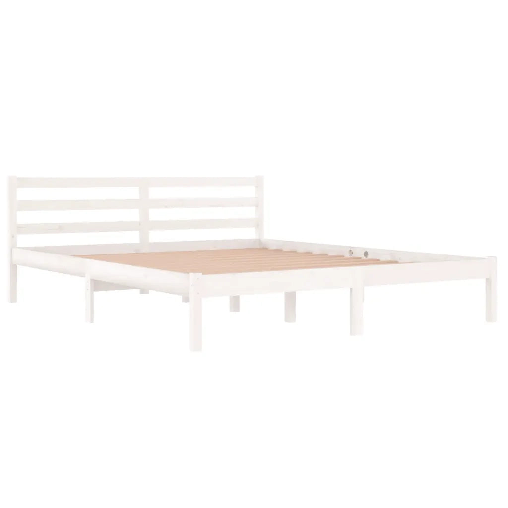 Giroletto-Struttura Letto in Legno Massello di Pino 160x200 cm Bianco