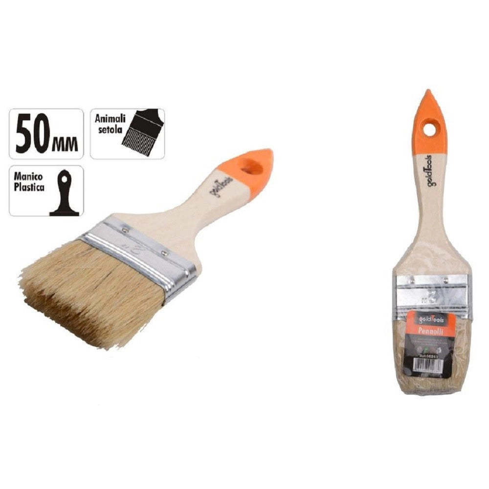 Trade Shop - Pennello Piatto Da 2" 50 Mm Pennellessa Per Pittura Verniciare Dipingere 90263 -