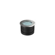 Mini Sigma Proiettore LED da incasso a pavimento 3000K, forma rotonda, finitura in acciaio inox 304 spazzolato, grado di protezione IP65 e IK05