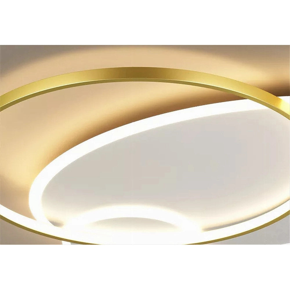 Trade Shop - Plafoniera Led 42 W Cerchio Oro Bianco Moderno Soffitto Tonda Luce Fredda 71561 -