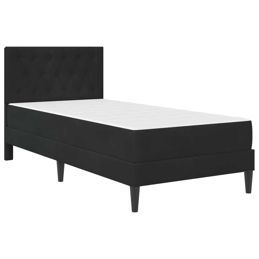 Struttura letto con materasso Nero 90 x 200 cm Velluto 3415028