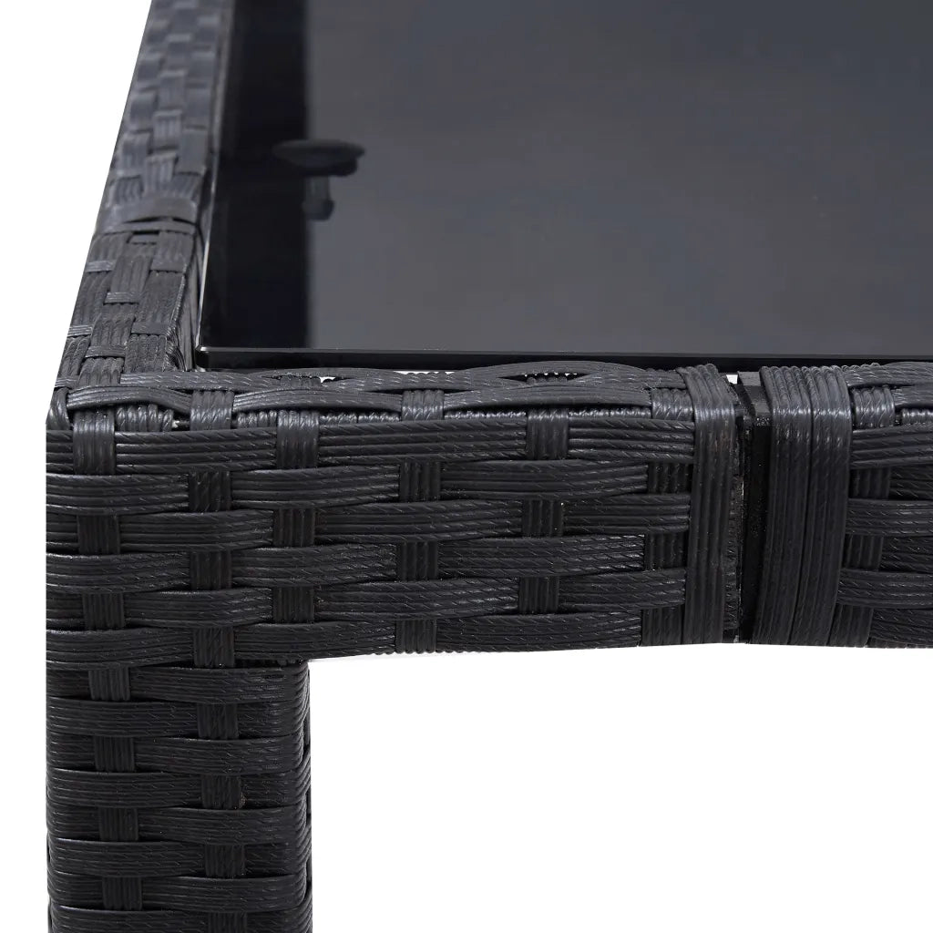Set da Pranzo da Giardino 5 pz | Set Salotto da Giardino in Polyrattan Nero