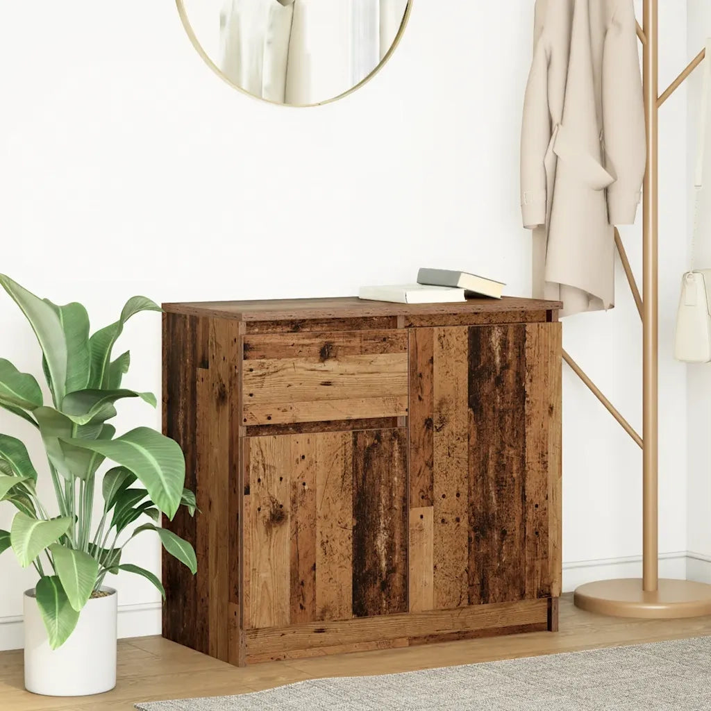 Credenza con Cassetto-Buffet-Armadio da cucina Legno Antico 71x35x65 cm in Truciolato 904678