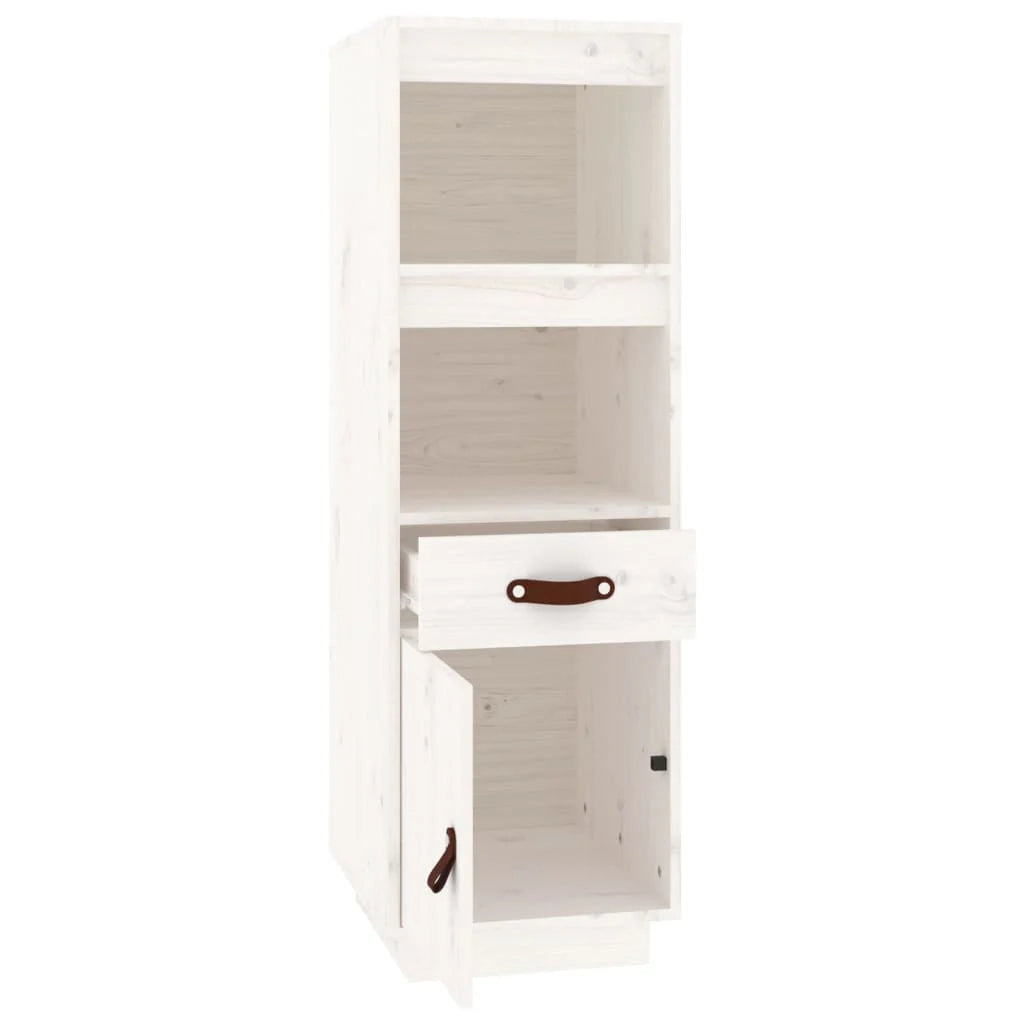 Buffet credenza cassettiera armadio mobile contenitore organizer cucina soggiorno salotto alto 34 x 40 x 108,5 cm legno massello di pino bianco 02_0032434