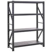 Scaffale moderno in metallo per esterni 4 ripiani nero 150 cm giardino garage