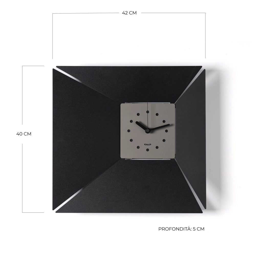 orologio da parete minimal illusio Nero/fango in Ferro 42x5x40h cm