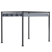 Gazebo da giardino Pergola 4x3m tetto in acciaio per patio gazebo da giardino con tetto regolabile indipendente protezione solare per patio e giardino grigio scuro